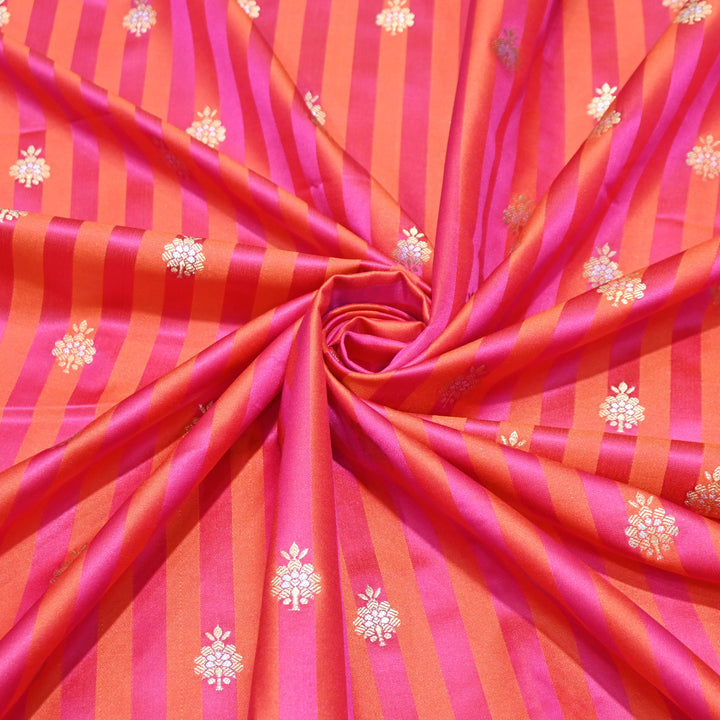 Rosy Pink Mina Zari Brocade Fabric
