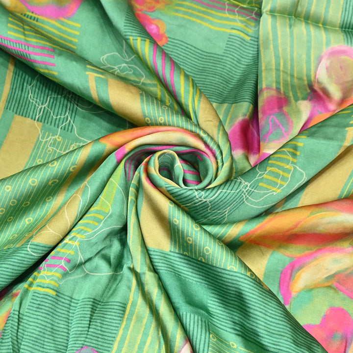 Bemberg Satin Digital Print Fabric– Soft Luxury Designer Satin Fabric 001333-15