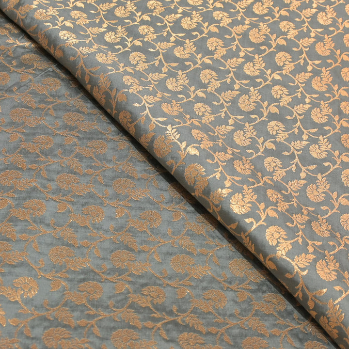 Semi Katan Silk Zari Jaal Brocade Fabrics