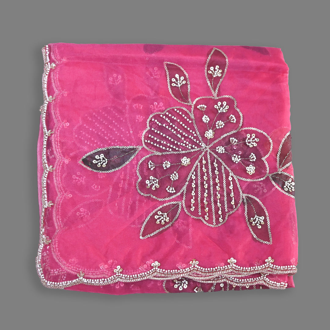 Organza Moti & Sequence Embroidery Dupatta – Elegant Ethnic Dupatta for Women- DI0780-4