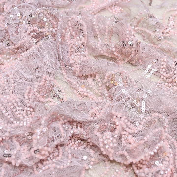 Beautiful Imported Net Cut Dana & Sequins Embroidery Designer Fabric ED1533-2