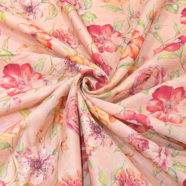 Silk Chanderi Digital Print Fabrics