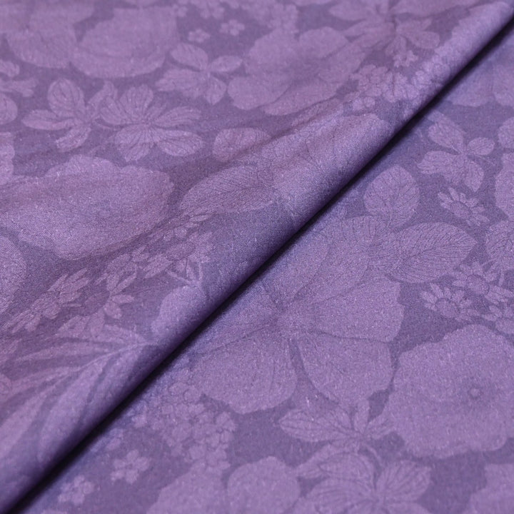 Dark Lilac Color Cotton Digital Print Fabric -Soft Cotton Prints Fabric-DA1124-14