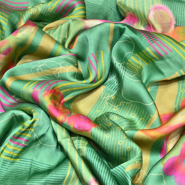 Bemberg Satin Digital Print Fabric– Soft Luxury Designer Satin Fabric 001333-15