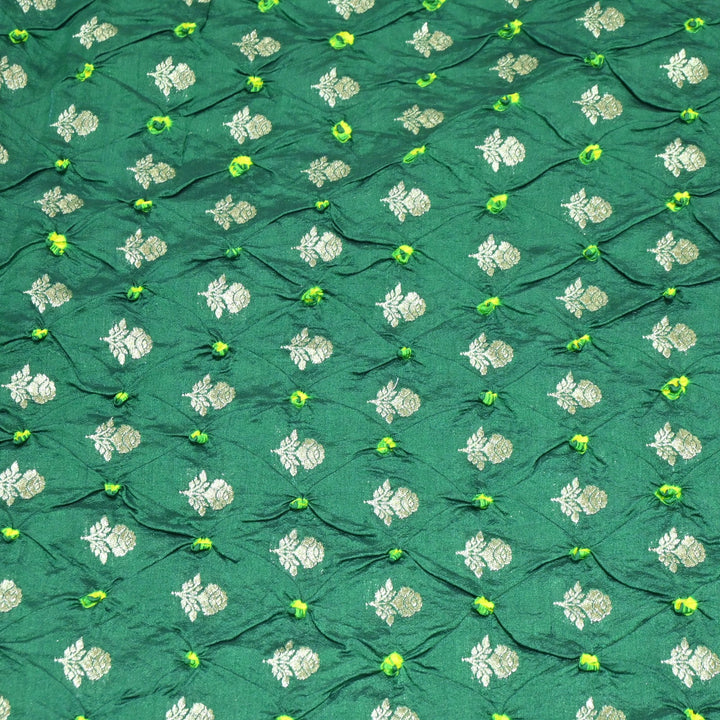 Pure Chiniya Silk Zari And Hand Bandhani Fabrics