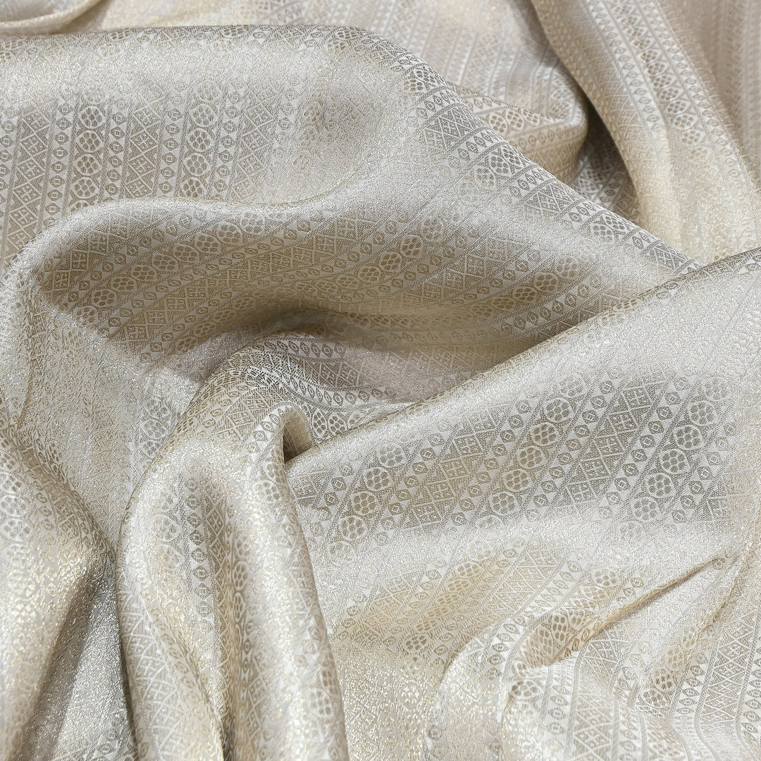 Luxury Jamavar Silk Zari Jacquard Fabric- AL3708-1