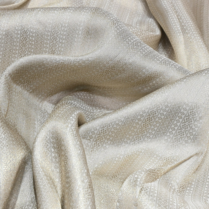 Luxury Jamavar Silk Zari Jacquard Fabric- AL3708-1