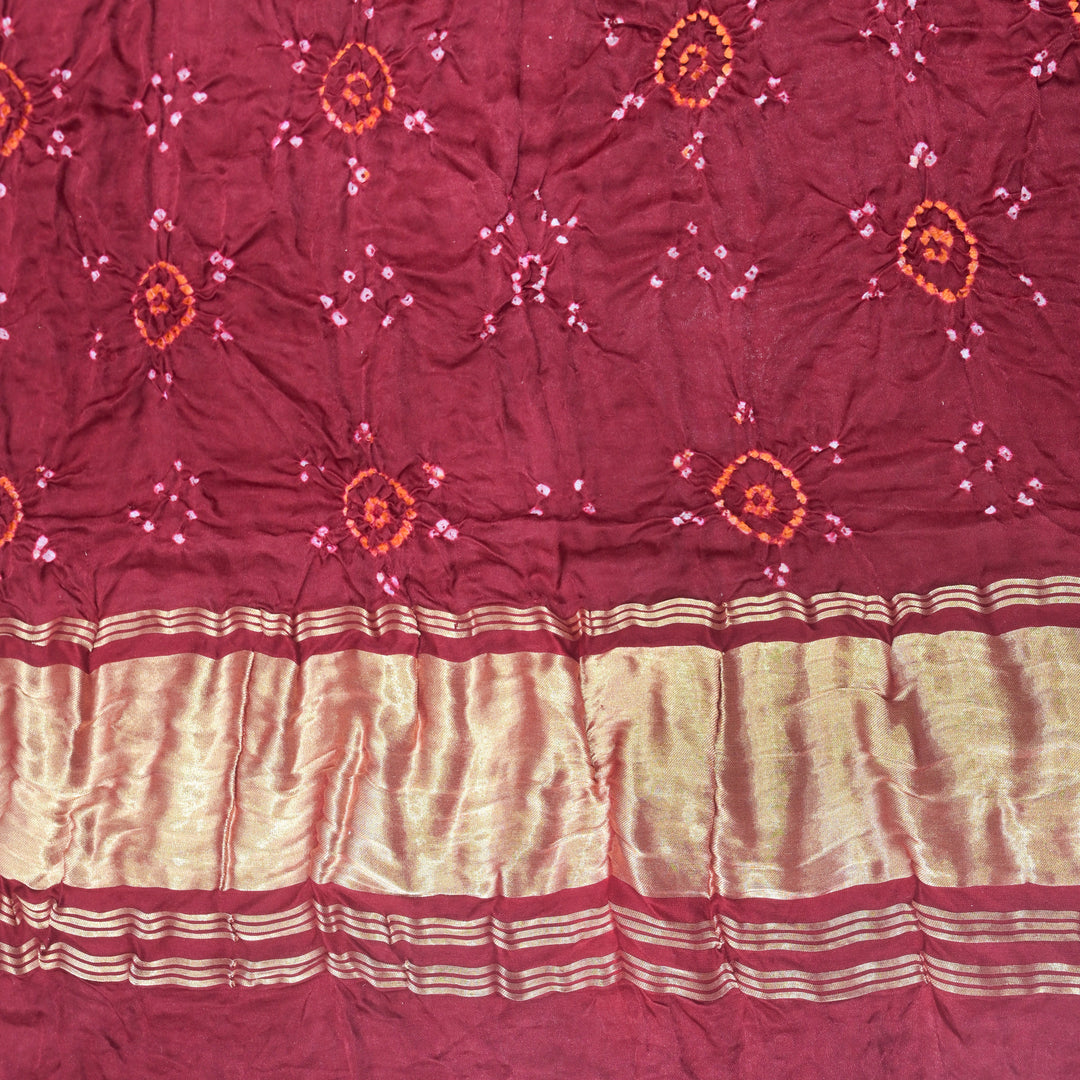 Maroon Bandhani Dupatta