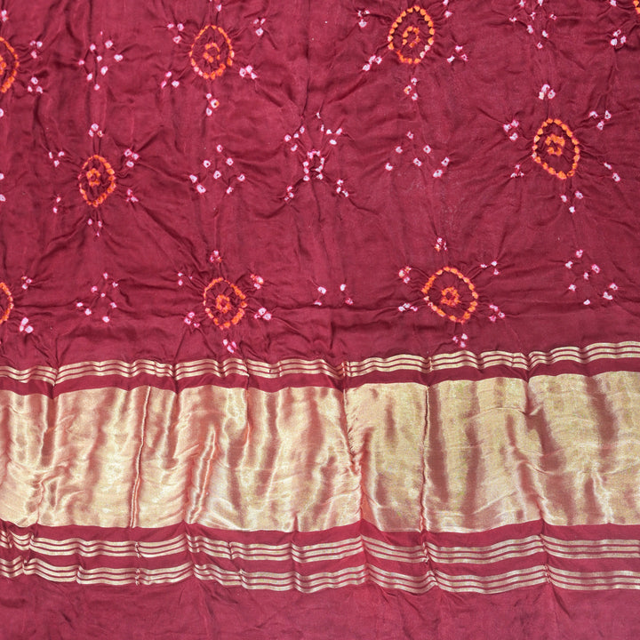 Maroon Bandhani Dupatta