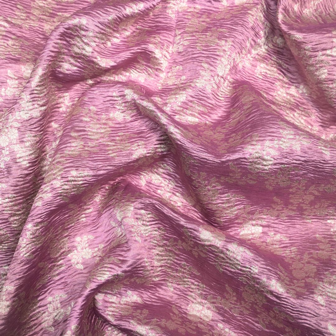 Blush Pink Pure Crush Tissue Zari Jaal | T-16-198