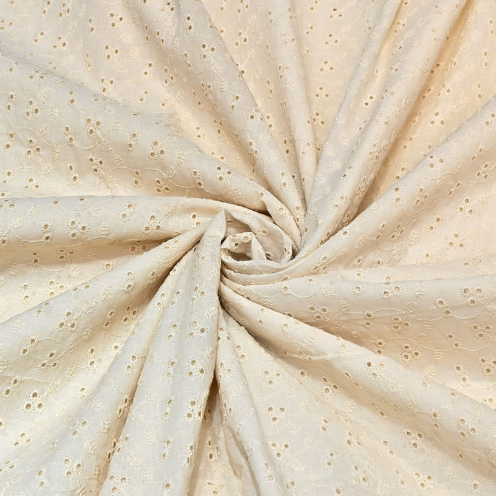 Kora Cotton Cutwork Chikankari Embroidery Fabric DF0130-1