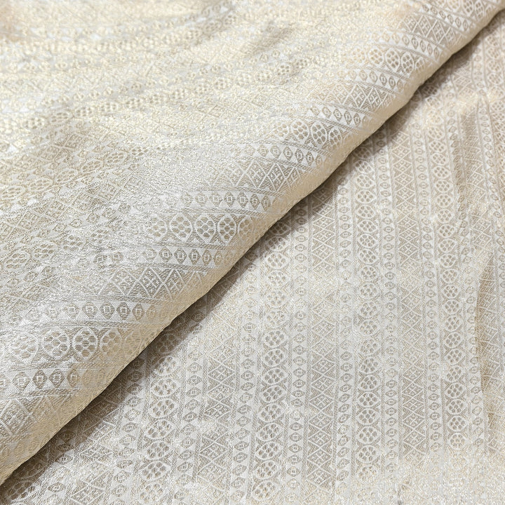 Luxury Jamavar Silk Zari Jacquard Fabric- AL3708-1