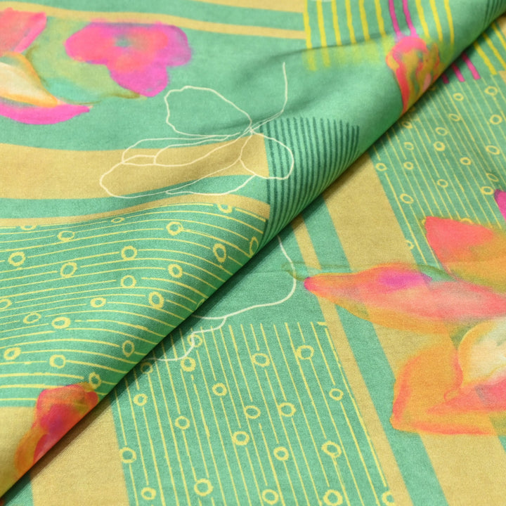 Bemberg Satin Digital Print Fabric– Soft Luxury Designer Satin Fabric 001333-15