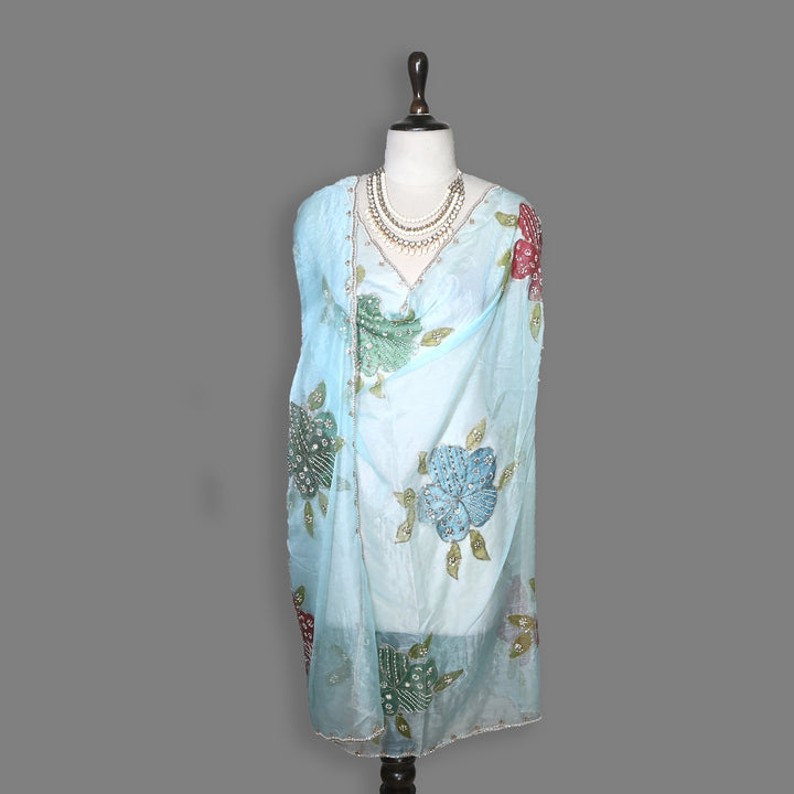 Organza Moti & Sequence Embroidery Dupatta – Elegant Ethnic Dupatta for Women- DI0780-3