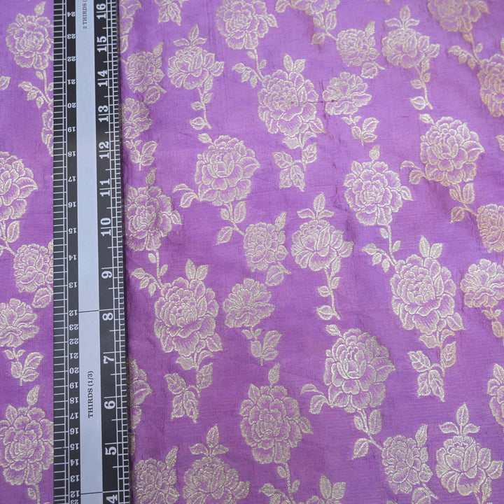 lilac Pure mango Zari Silk Brocade fabric. | 165-192PL