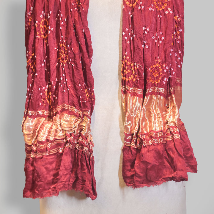 Maroon Bandhani Dupatta