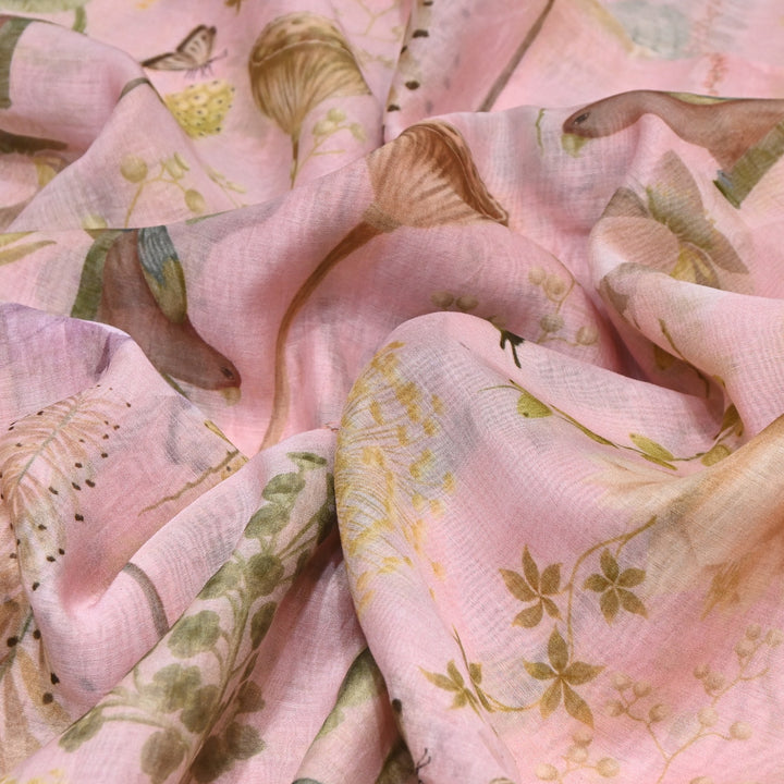 Mul Chanderi Digital Print Fabric - Soft Lightweight Designer Fabric GT0185-1e