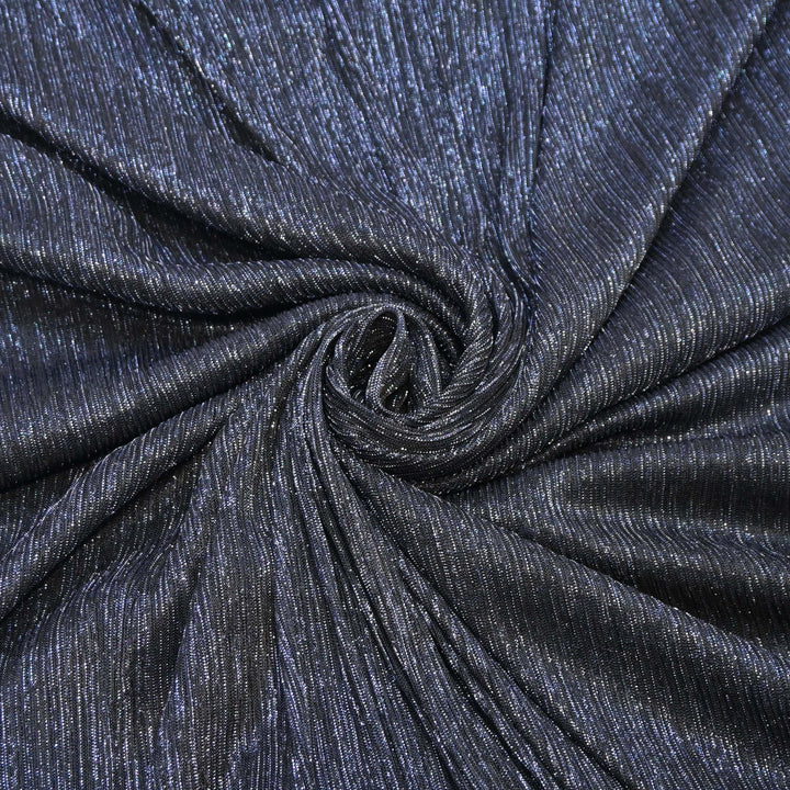 Midnight Blue Crinkled Moonlight Fabric