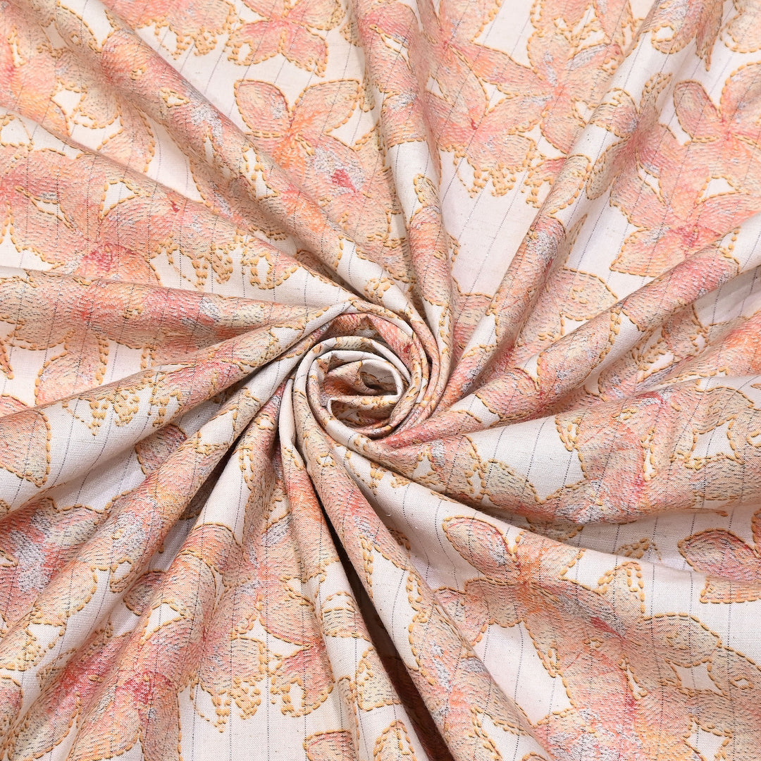 Cotton Linen Lurex Digital Print Fabric – Premium Designer Summer Fabric- BYP125-5