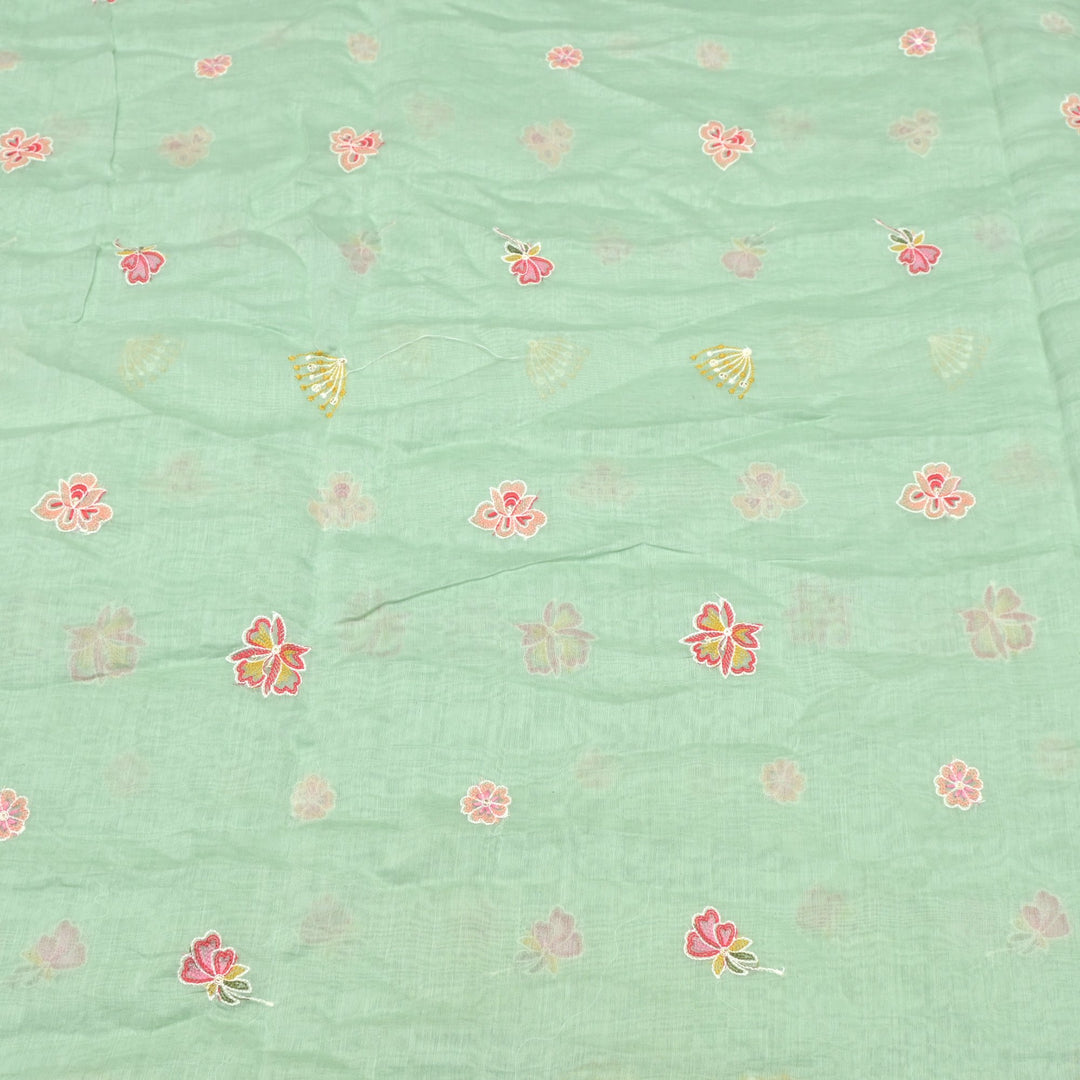 Chanderi Thread With Sequins Embroidery Fabrics