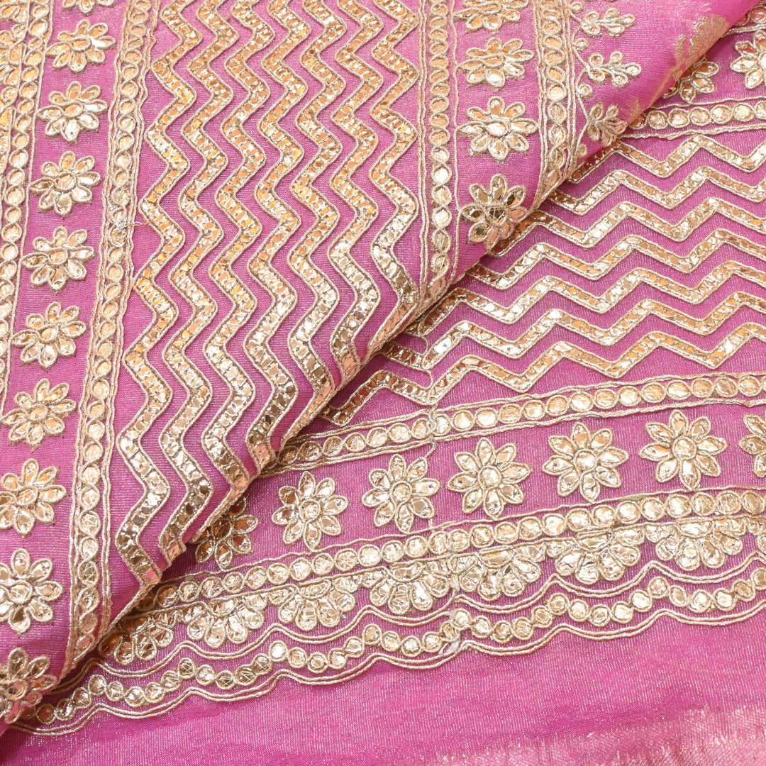 Organza Tissue Gota Patti With Zari Embroidery Fabrics