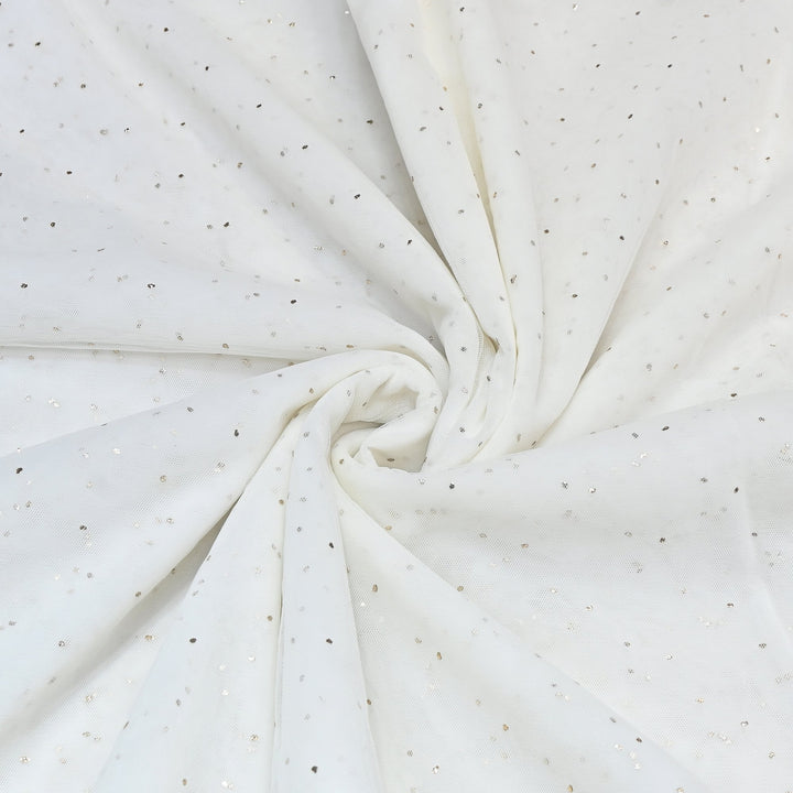 Dyeable Net Mukaish Work Fabric 001295