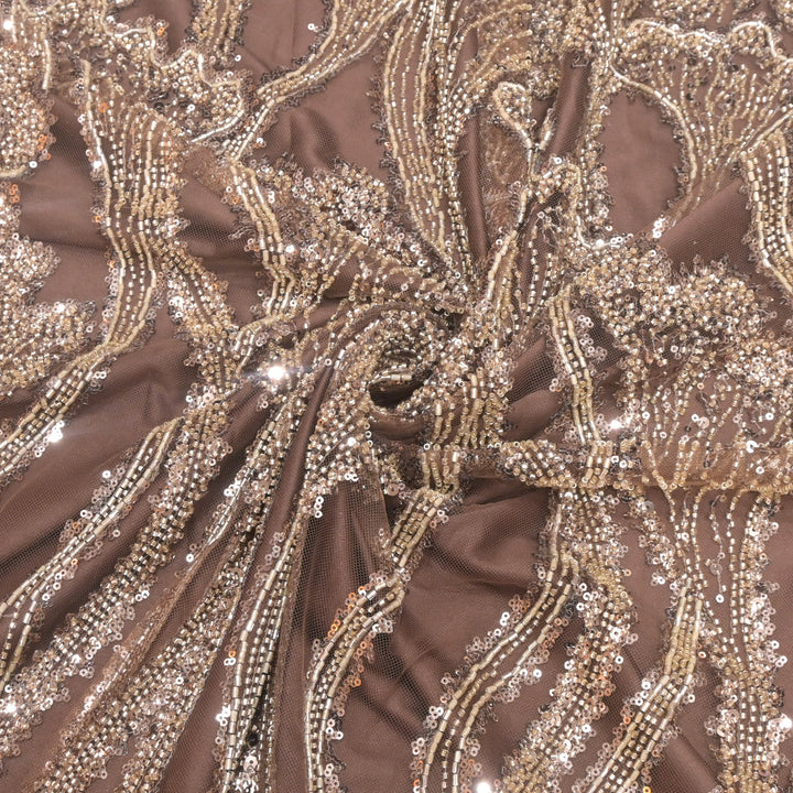 Beautiful Imported Net Cut Dana Sequins Embroidery Fabrics