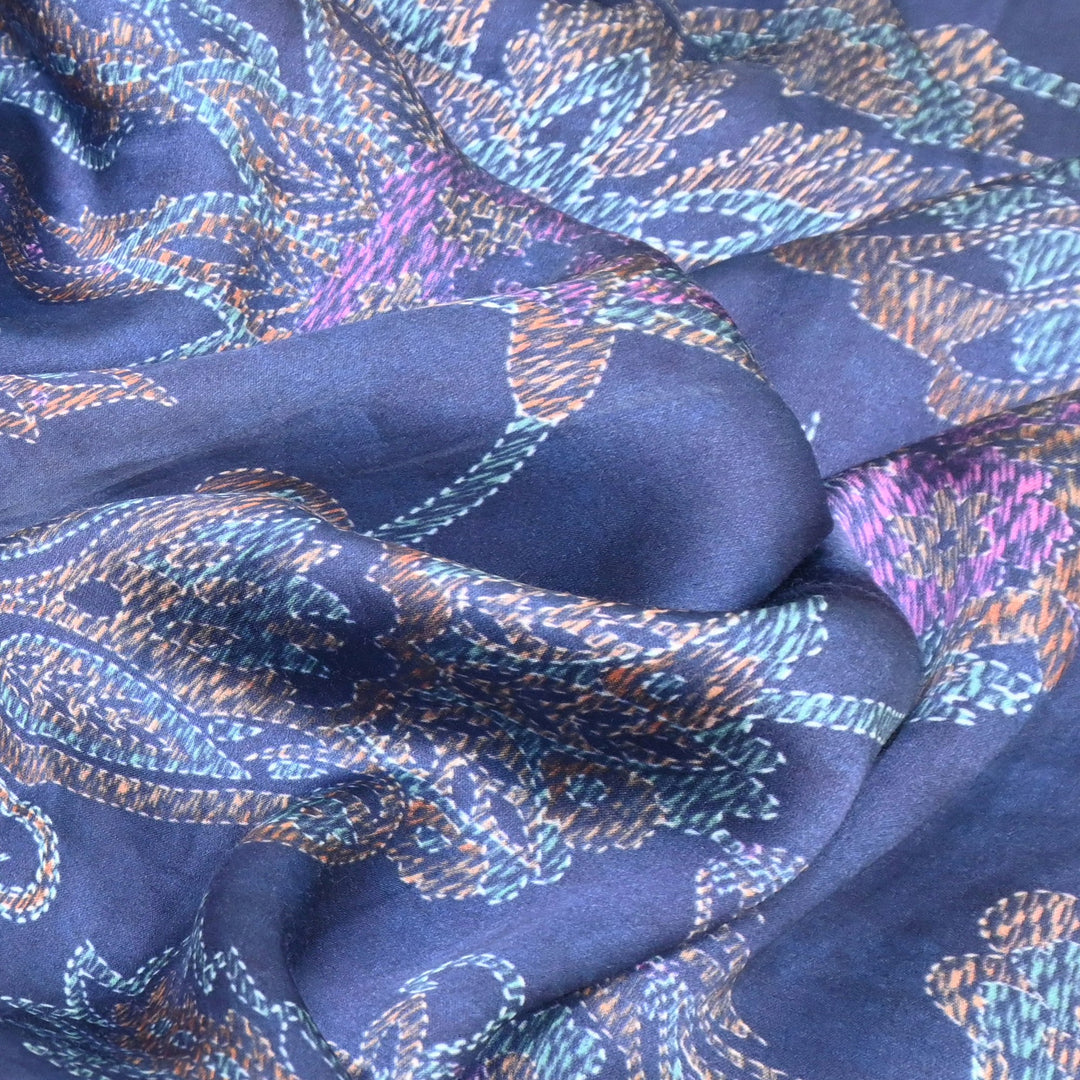 Bemberg Satin Digital Print Fabric– Soft Luxury Designer Satin Fabric 001333-37