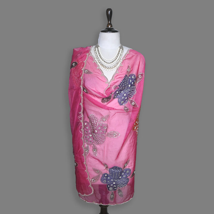 Organza Moti & Sequence Embroidery Dupatta – Elegant Ethnic Dupatta for Women- DI0780-4