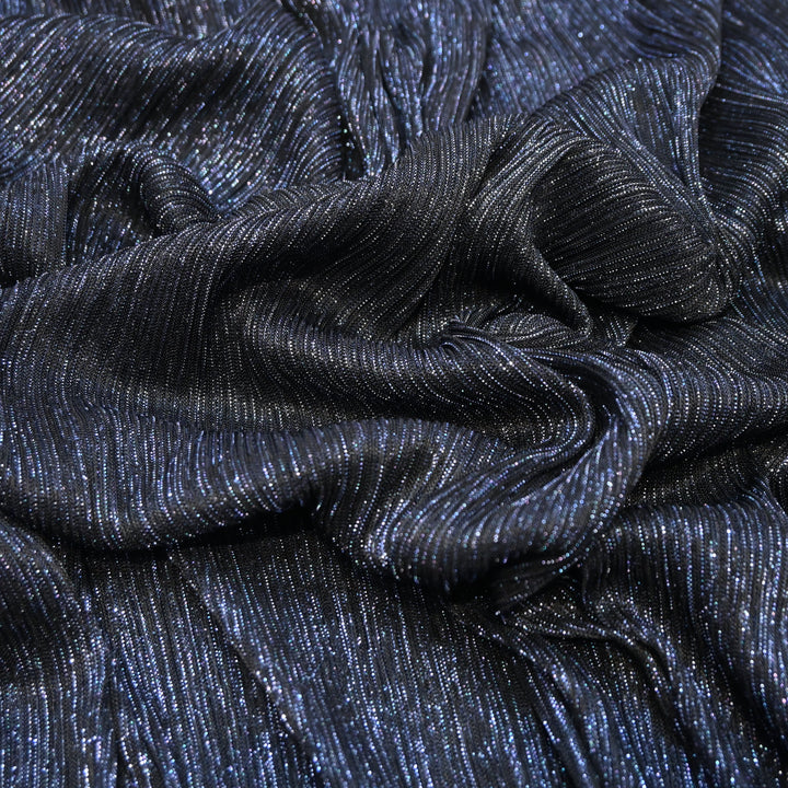 Midnight Blue Crinkled Moonlight Fabric