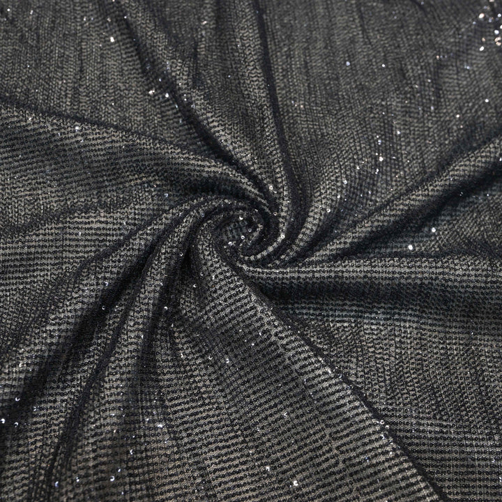 Black Dubai Imported Net Fabric with Sequins Embroidery