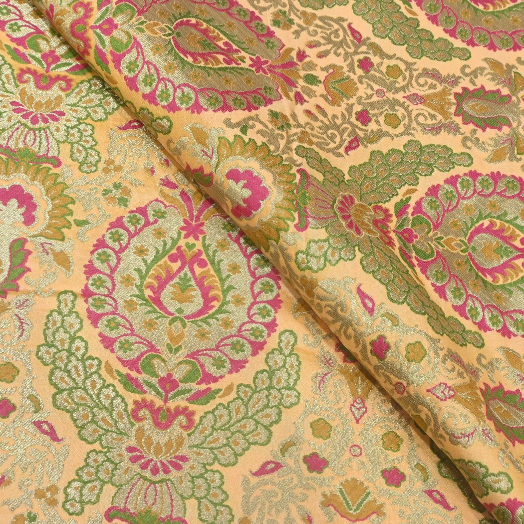 Multi Colour Kimkhab Brocade Banarasi Fabrics