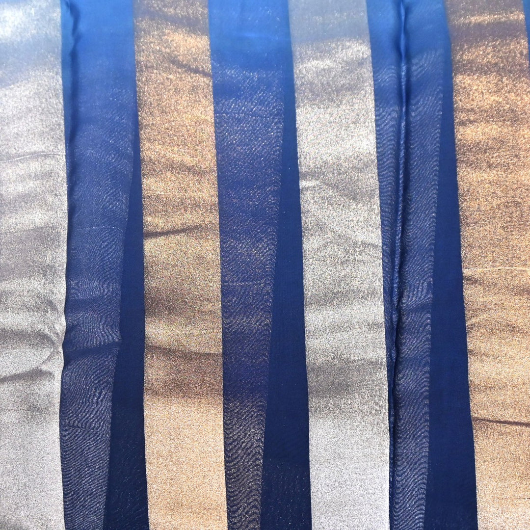 Premium Organza 4D Shade Zari Stripes Designer Fabric-VF0192-2