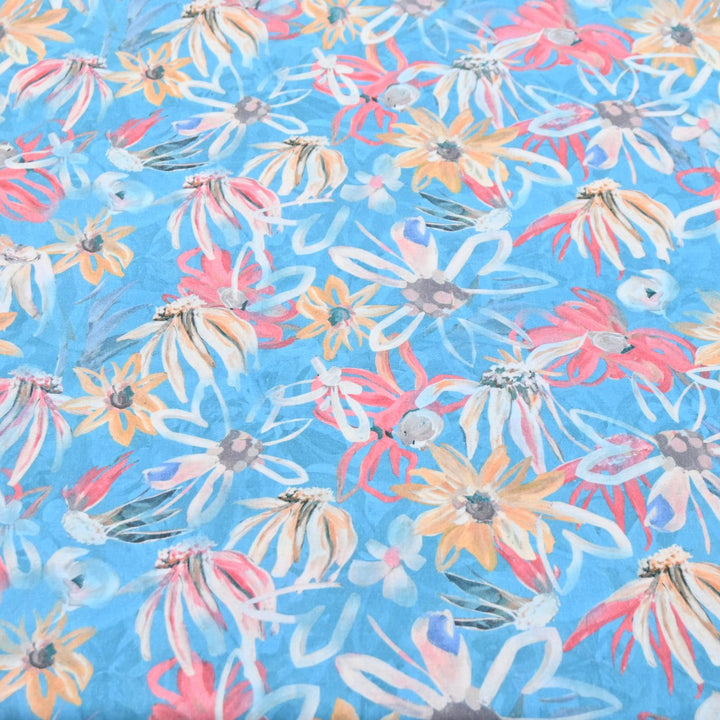 Multicolor Cotton Digital Print Fabric -Soft Breathable Printed Cotton Fabric-DA1124-1