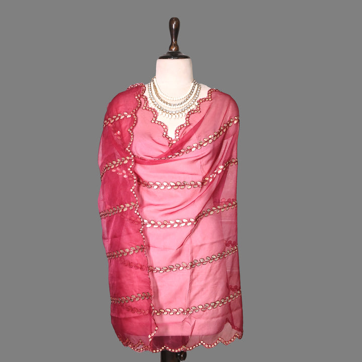 Organza Gota Patti Work Dupatta – Elegant Ethnic Dupatta for Women