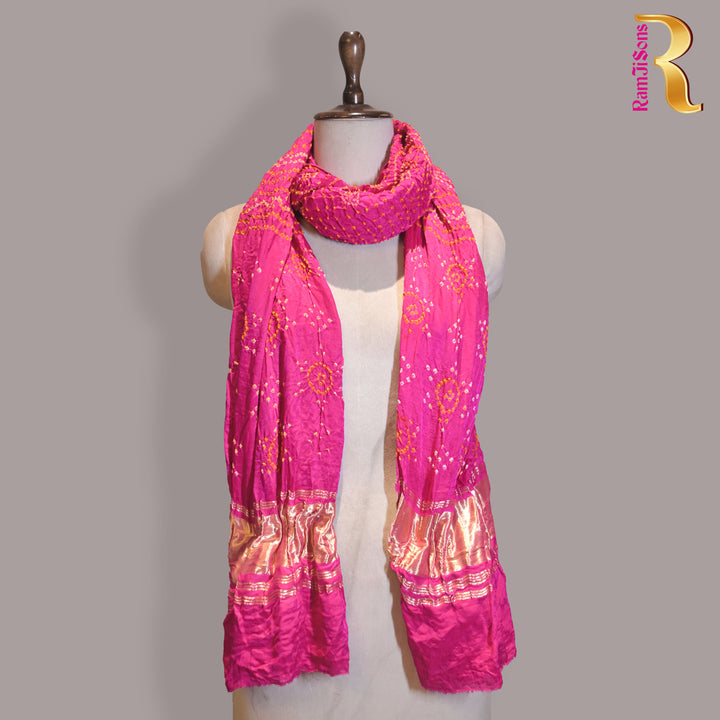Pink Bandhani Dupatta