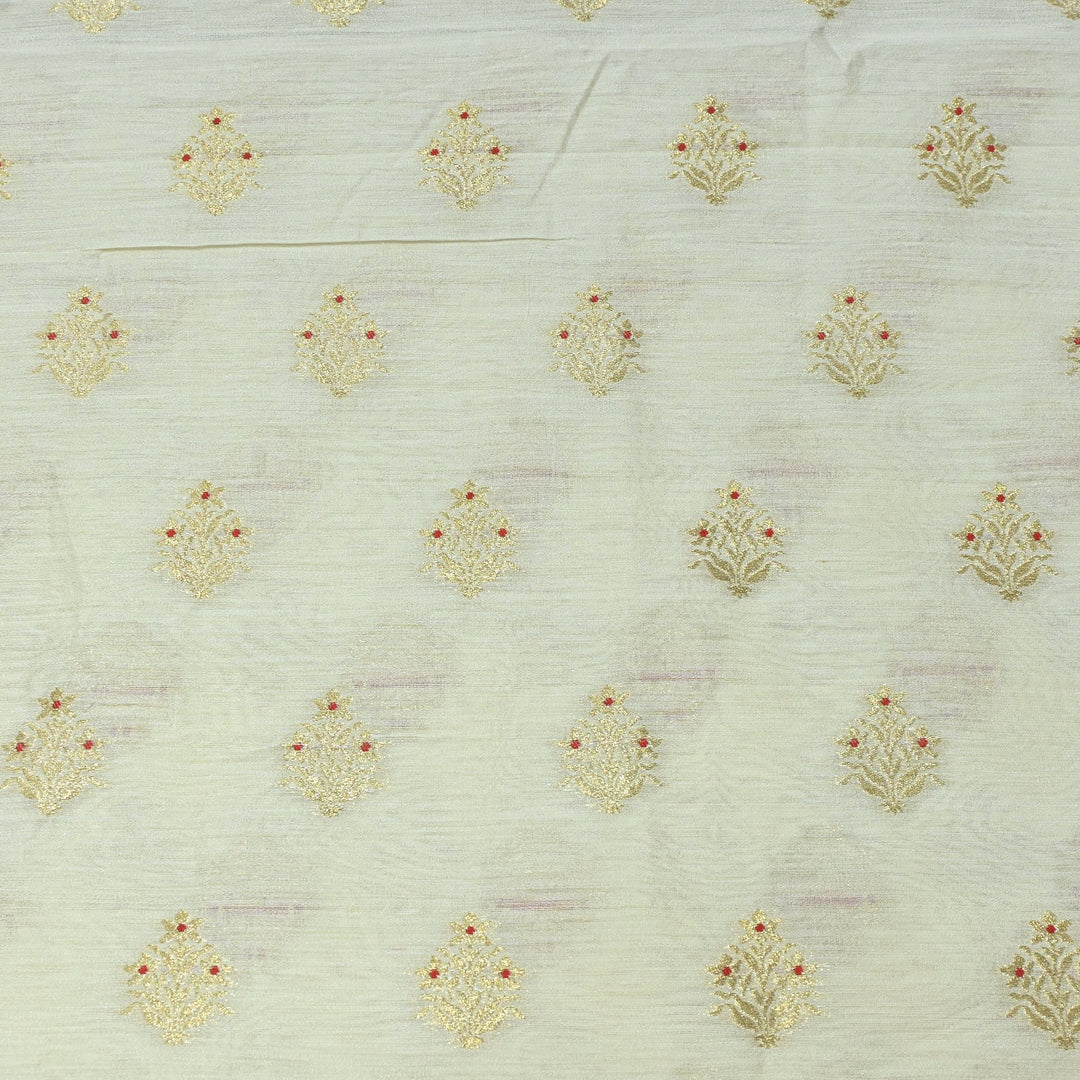 Chiniya Silk Dyeable Meena Buti Fabric