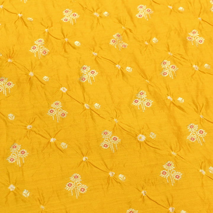 Pure Chiniya Silk Meena Zari And Hand Bandhani Fabrics