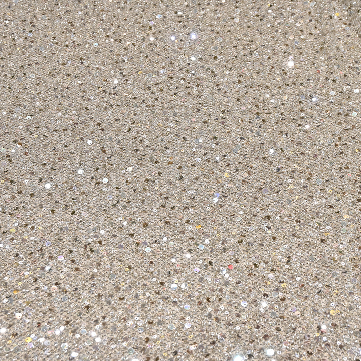 Champagne Gold Color Imported Heavy Sequin Embroidery Net Fabric- ED1605-2