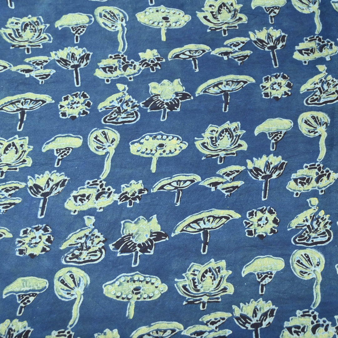 Deep Indigo  Modal Satin Fabric in Digital Print.