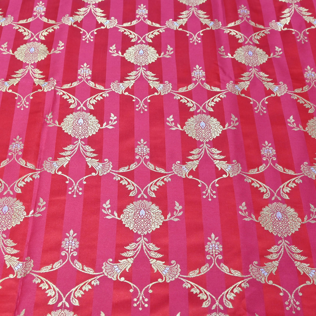 Rani Pink Mina Zari Brocade Fabric