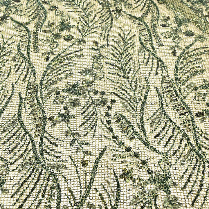 Beautiful Imported Net Cut Dana & Sequins Embroidery Designer Fabric EC1533-2B