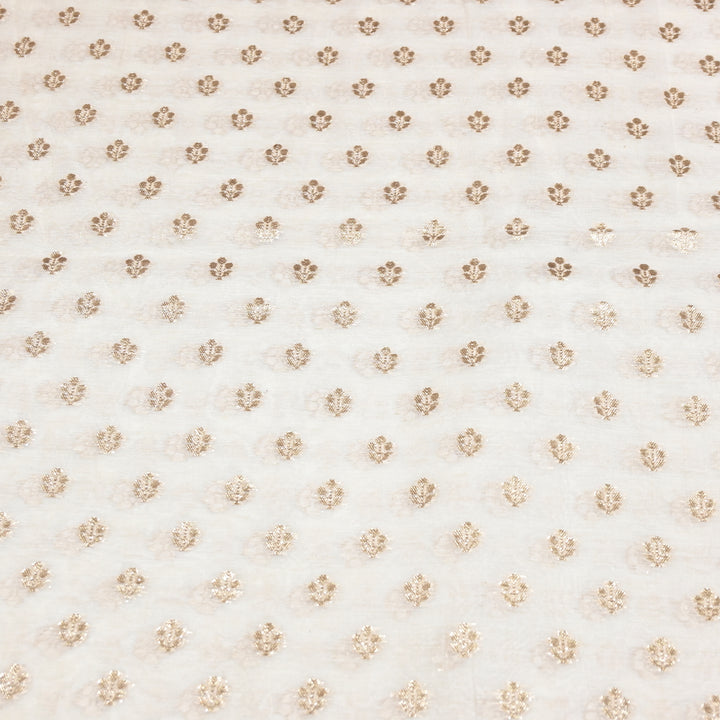 Banarasi Chanderi Gold Mat Zari Fabric – Premium Designer Ethnic Wear Fabric 000313-2