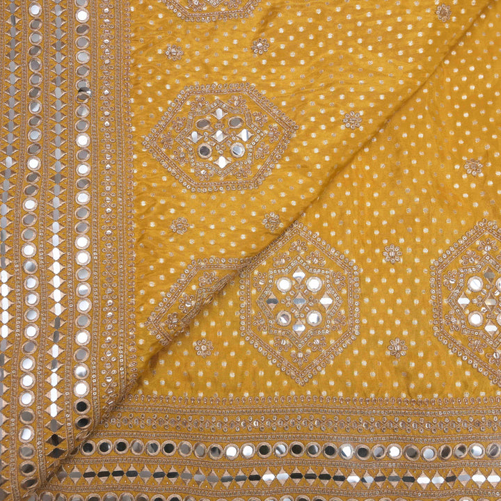 Yellow Tissue Embroidery Fabric.| 46-1658Y