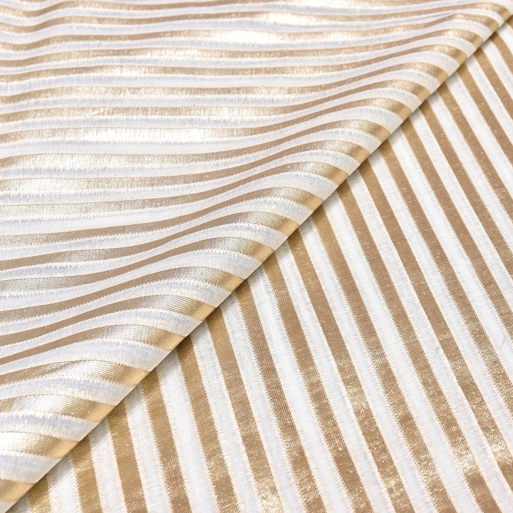 Banarasi Chanderi Gold Mat Zari Fabric – Premium Designer Ethnic Wear Fabric 000313-14