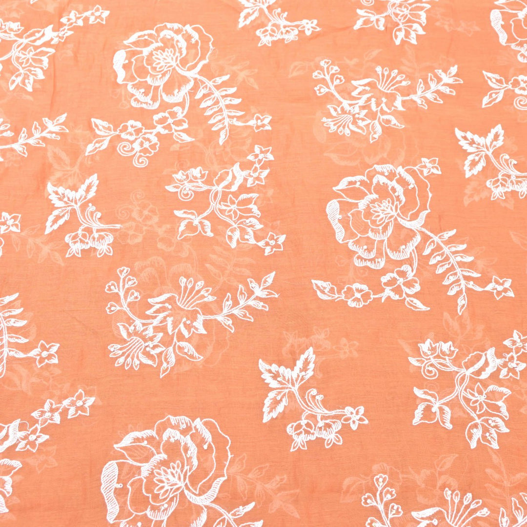 Dyed Mul Chanderi Sequins Embroidery Fabrics