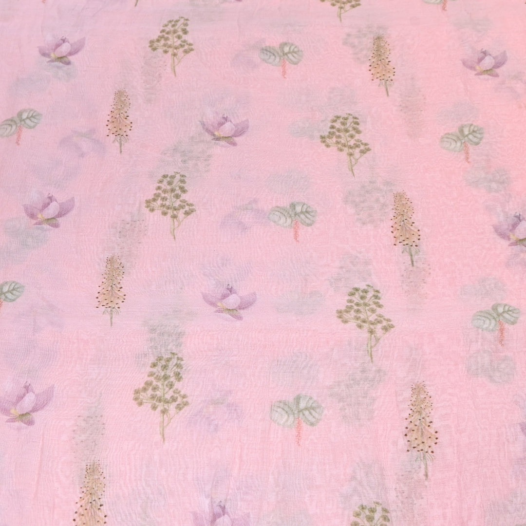 Mul Chanderi Digital Print Fabric - Soft Lightweight Designer Fabric GT0185-1f