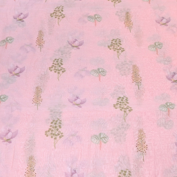 Mul Chanderi Digital Print Fabric - Soft Lightweight Designer Fabric GT0185-1f