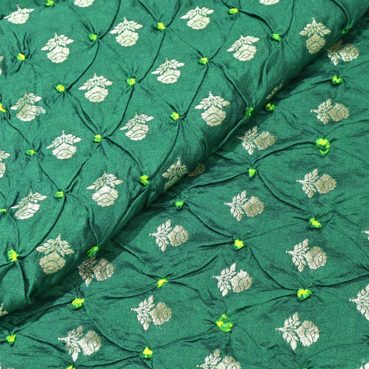 Pure Chiniya Silk Zari And Hand Bandhani Fabrics