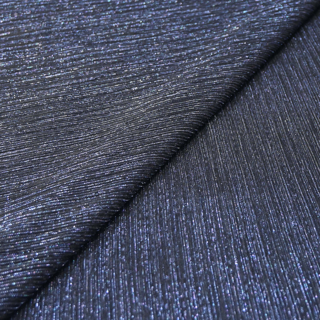 Midnight Blue Crinkled Moonlight Fabric